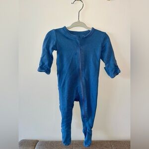O2 BABY Blue Baby Long-Sleeve Footed Onesie PJ’s, Mitten Cuffs, 0-3 Months